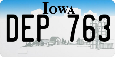 IA license plate DEP763