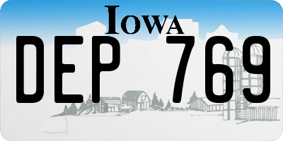 IA license plate DEP769