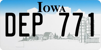 IA license plate DEP771