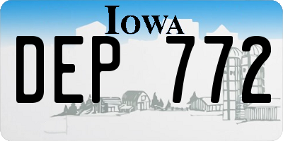 IA license plate DEP772