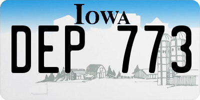 IA license plate DEP773