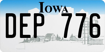 IA license plate DEP776
