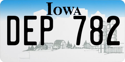 IA license plate DEP782