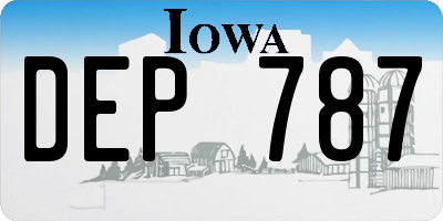 IA license plate DEP787