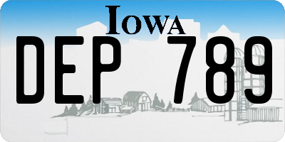 IA license plate DEP789