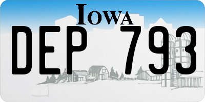 IA license plate DEP793