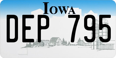 IA license plate DEP795