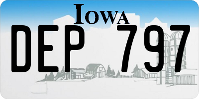IA license plate DEP797