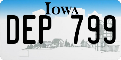 IA license plate DEP799