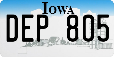 IA license plate DEP805