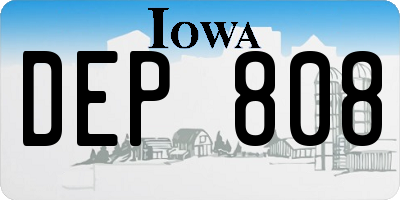IA license plate DEP808