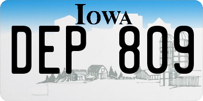 IA license plate DEP809