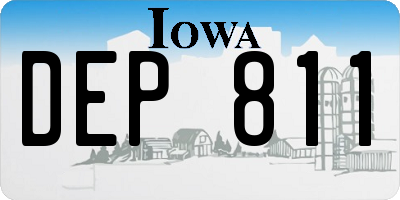 IA license plate DEP811
