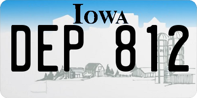 IA license plate DEP812