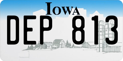 IA license plate DEP813