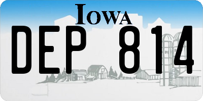 IA license plate DEP814