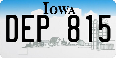IA license plate DEP815