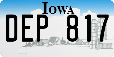 IA license plate DEP817