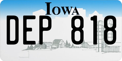 IA license plate DEP818