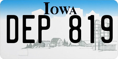 IA license plate DEP819
