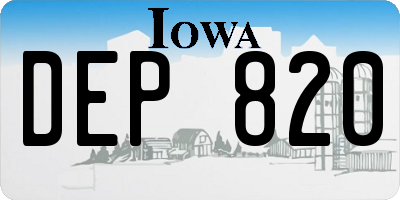 IA license plate DEP820