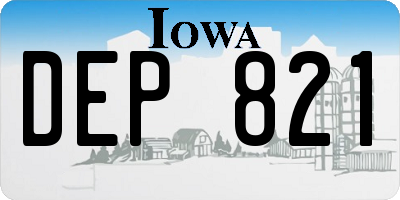 IA license plate DEP821