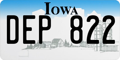 IA license plate DEP822