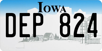 IA license plate DEP824