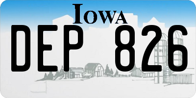 IA license plate DEP826