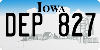 IA license plate DEP827