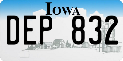 IA license plate DEP832