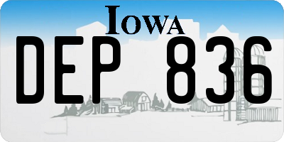 IA license plate DEP836