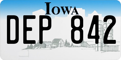 IA license plate DEP842
