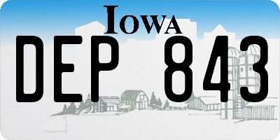 IA license plate DEP843