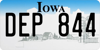 IA license plate DEP844