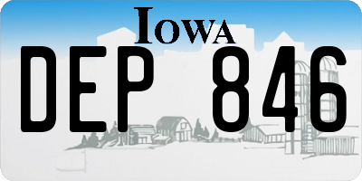 IA license plate DEP846
