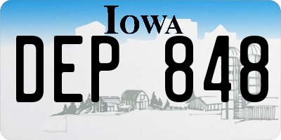 IA license plate DEP848