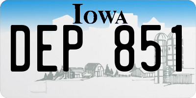 IA license plate DEP851