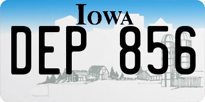 IA license plate DEP856