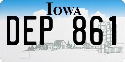 IA license plate DEP861