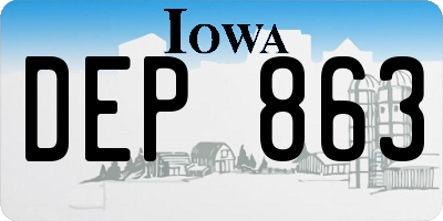 IA license plate DEP863