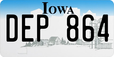 IA license plate DEP864