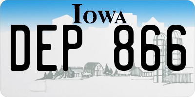 IA license plate DEP866