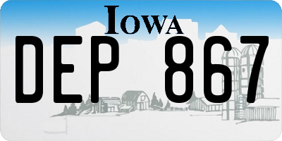 IA license plate DEP867