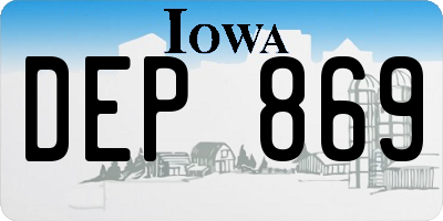 IA license plate DEP869