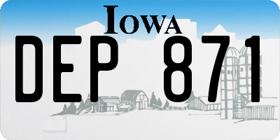 IA license plate DEP871