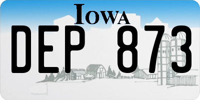 IA license plate DEP873
