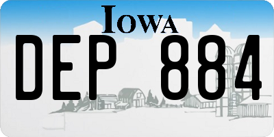 IA license plate DEP884