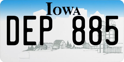 IA license plate DEP885
