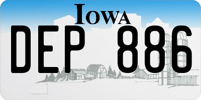 IA license plate DEP886